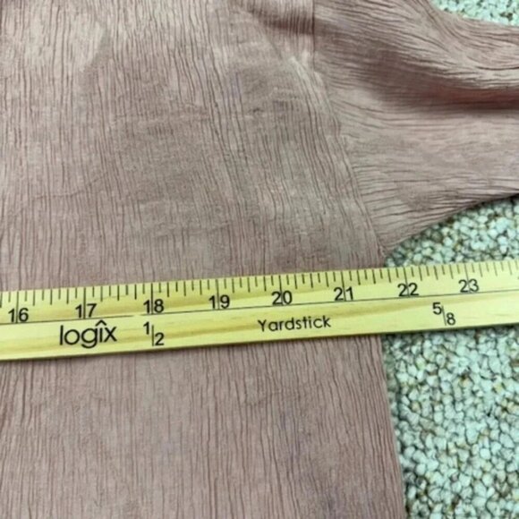 Zara Women’s Button Up Wrinkled Satin Effect Long Sleeve Shirt Size Small - Picture 7 of 9